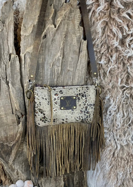 Golden Goose Distressed Leopard Handbag