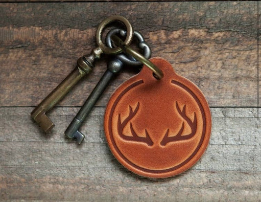 Leather Circle Keychain