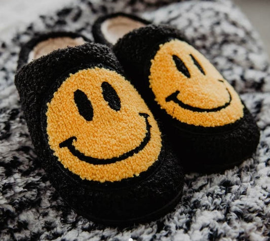 The Black Smiley Slippers