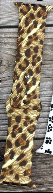 Animal Themed Cheetah Printed Silicone Apple Watch Bands