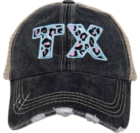 Blue Leopard TX Hat