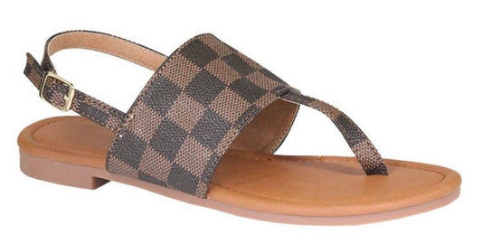 Brown Checker Sandal
