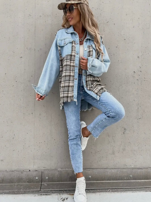 The Patchwork Plaid and Denim Jacket