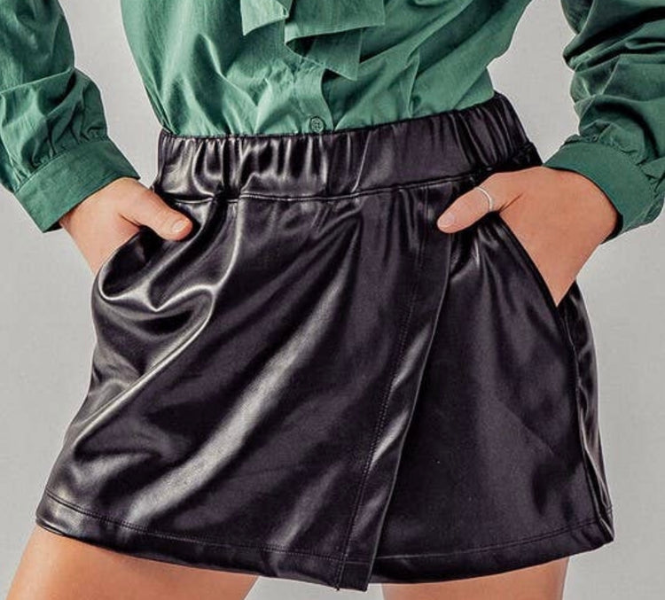 Dress Me Up Vegan Leather Skort