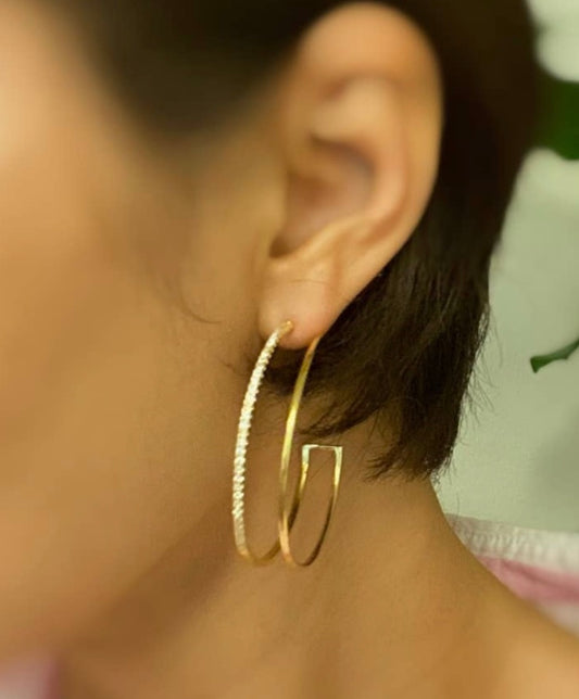 Doubled Open Top Hoop Earrings