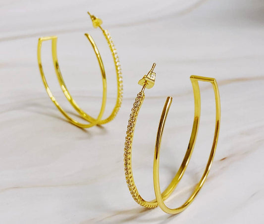 Doubled Open Top Hoop Earrings