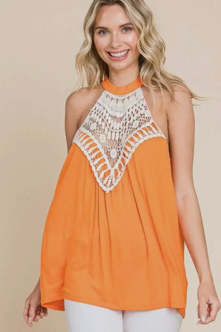 The Lovely Lace Halter Tank Top