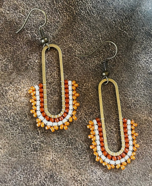 The Amelia Hand beaded Earrings