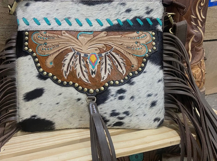 The Paint the Town Fancy Cowhide Fringe Purse