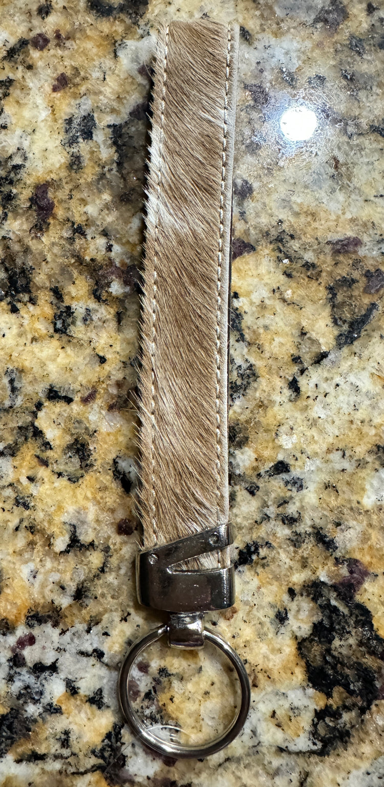 Western Hair on Cowhide Keychain