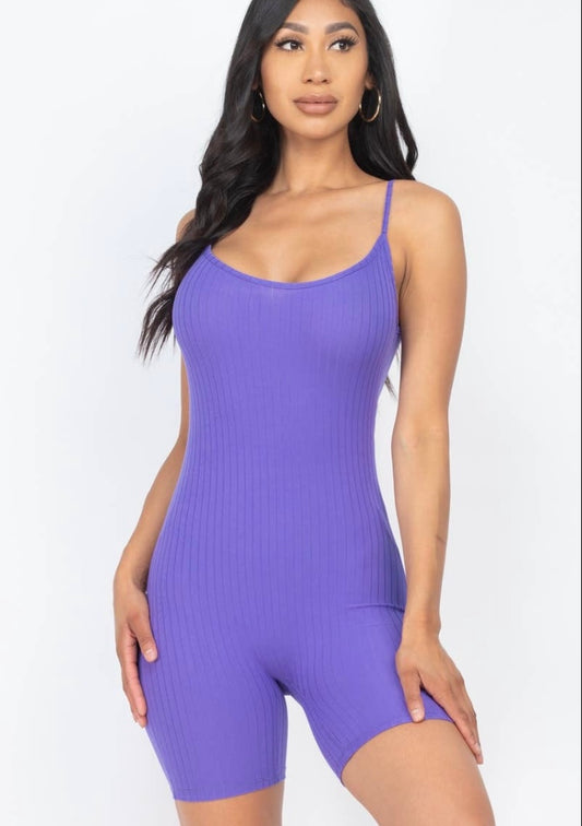 Ribbed Bodycon Romper