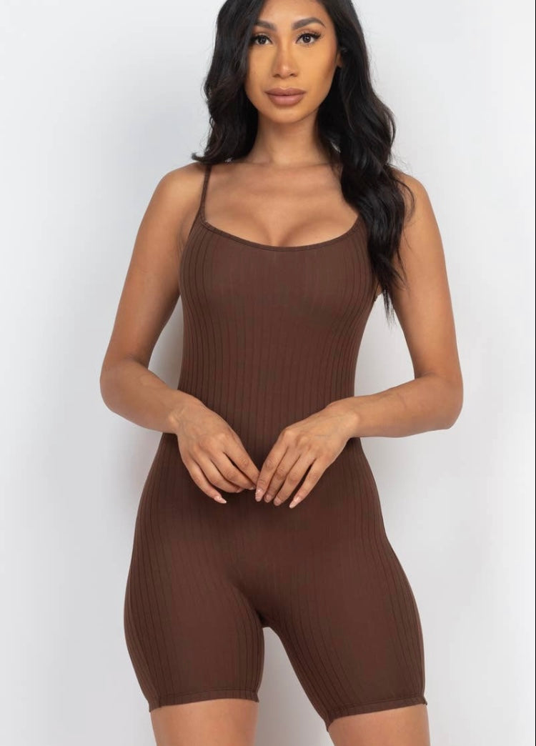 Ribbed Bodycon Romper