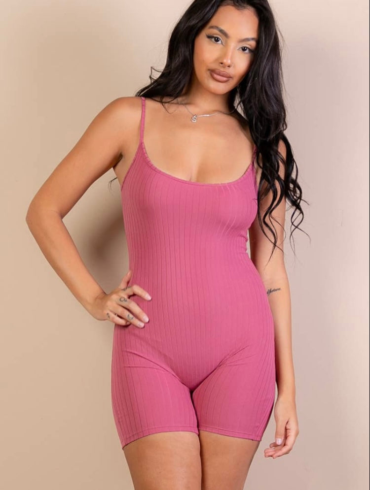 Ribbed Bodycon Romper