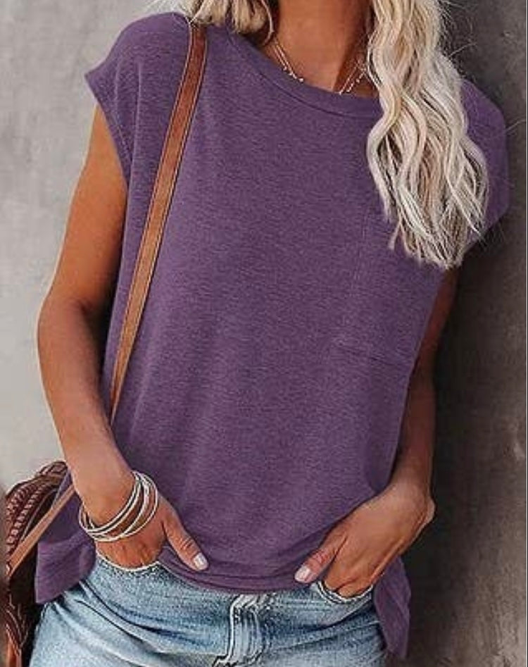 Soft Round Neckline Short Sleeve Tee