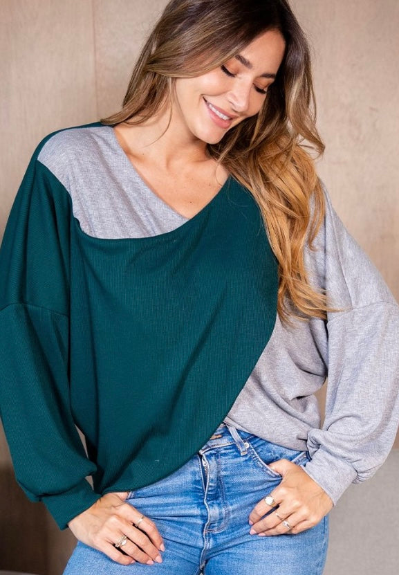 The Criss Cross Color Block Top