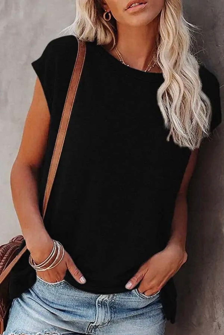 Soft Round Neckline Short Sleeve Tee