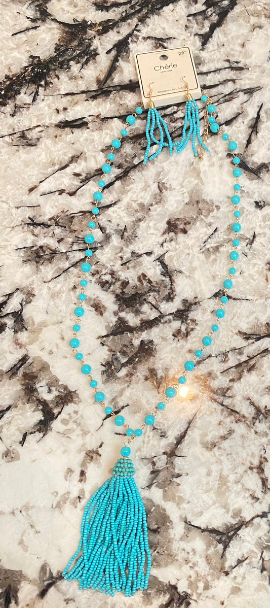 Sassy Beaded Necklace and Earring Set