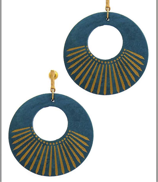 Fashion Wooden Circle Drop Earring